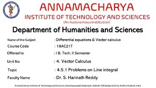5.4.1 Problems on Line integral | Differential equations & Vector Calculus