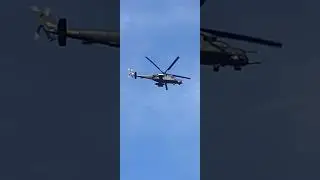 Helicopter Mi-35 Flying low over batajnica