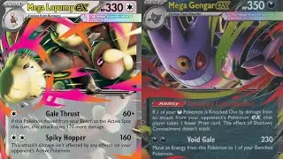 Игра Mega Lopunny Ex против Mega Gengar Ex Pokemon TCG