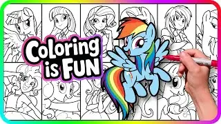 Coloring Pages EQUESTRIA GIRLS vs MY LITTLE PONY - Cardboard / How to color My Little Pony / MLP