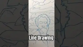 Reduced line drawing of a master sculptor
