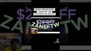 Use promo code &ldquo;ZANEFTW&rdquo; for $20 off ANY ticket on SeatGeek