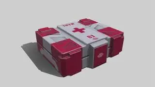 Sci-fi medical crate 3d model preview