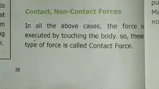 Contact and non contact forces