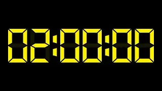 SILENT - 2 Hour Countdown Timer with Chapters - LCD Bold - Yellow - 120 Minute