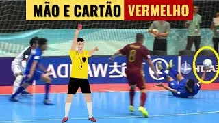 Mão na Bola e Cartão Vermelho no Futsal