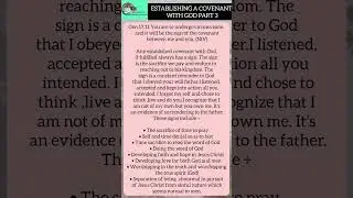 Genesis 17 - ESTABLISHING A COVENANT WITH GOD PART 3( THE SIGNS OF A GODLY COVENANT)