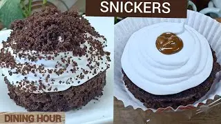 Chocolate Snickers Dessert | Snickers Style Chocolate Cake with Butterscotch - Dining Hour #dessert