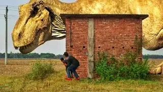 पहली बार Dinosaur in real life all parts | Allroundervfx is life strime || t-rex chase all parts