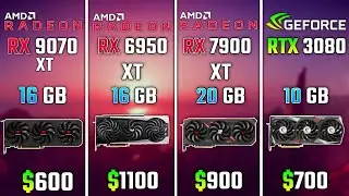 RX 9070 XT vs RX 6950 XT vs RX 7900 XT vs RTX 3080 | Test in 6 Games