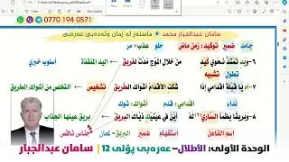 الأطلال-الوحدة الأولى- عەرەبی پۆلی 12- م. سامان عبدالجبار