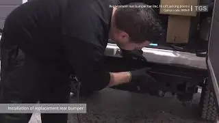 Installation of a replacement rear bumper bar with Hi-Lift Jacking points and accessories