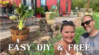 Easy No Dig Garden Border For Free: Barndominium Landscaping Ideas for 60 Foot Long Front Flower Bed