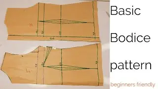 How To Draft Basic Bodice Pattern With Zip  and Dart For Beginners /DETAILED