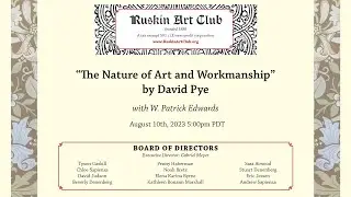 08/10/2023 The Nature of Art and Workmanship by David Pye with W. Patrick Edwards