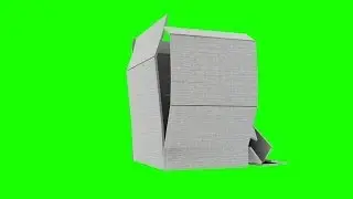 cube home destructs in green screen free stock footage