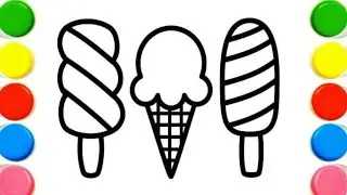 Cute Icecream 🎂🎉 Drawing, Painting & Coloring For Kids and Toddlers_ Kids Art #beststudyinkids05