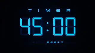 45 Minute Countdown Timer ⏱ Digital Blue Clock with Beeps 💙