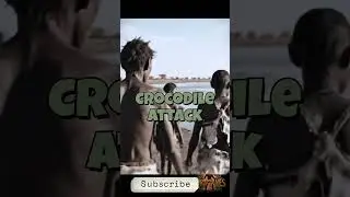 Crocodile attack #evolution #prehistoric #survival #primitivehumans #primitive