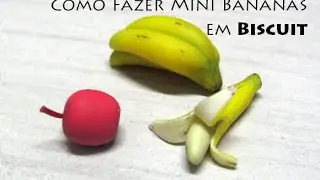 Como fazer Mini Bananas em biscuit - miniature bananas clay Viviana Biscuit