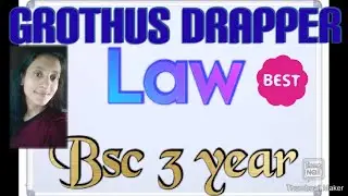 Grothus-draper law|First law of photochemistry||Bsc|MSc photochemistry