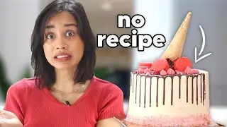 i tried to bake a cake with NO RECIPE?! *gone wrong*