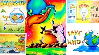 Save Water Save Life Drawing/World Water Day Poster Drawing/Water Conservation Drawing