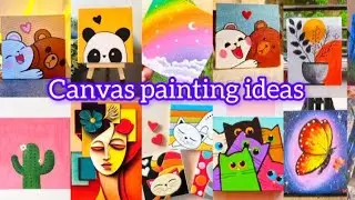 50+ Amazing Canvas Painting Ideas/Simple Canvas drawing tutorial/ Easy canvas painting for beginners