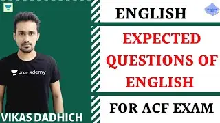 Expected Questions of English in ACF EXAM | English | ACF Exam 2021 | Vikas Dadhich