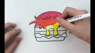 My burger drawing turned into LUNCH! 🍔🍟
