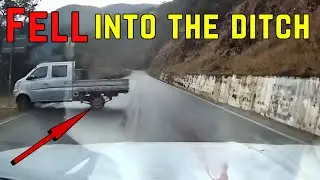 😰 Car Loses Control on Wet Road | Caught on Dashcam