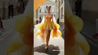 Fantasy Floral Couture Unveiled-Blooms on the Runway Orange -Yellow Gowns Dress #shorts #shortvideo