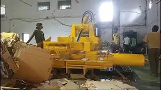 Cadboard press machine #testing #hydraulicpress #machine #balingmachine #heavymachinery #hydraulics