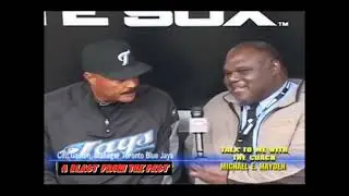 Cito Gaston Manager Jays engages in a one-on-one discussion with Coach Michael E.