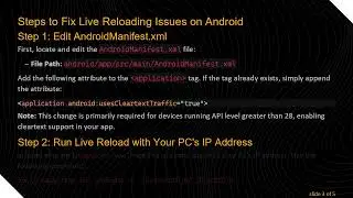 Fixing Ionic Capacitor Live Reload Issues on Android