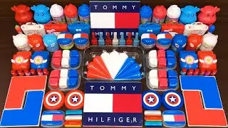 TOMY HILFIGER SLIME ! Mixing Random into GLOSSY ! Satisfying Slime Videos #1414