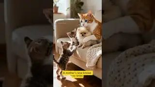 Love Beyond Species 🐾 | Mother Cat Adopts a Puppy as Her Own ❤️ #shorts #cat #puppy