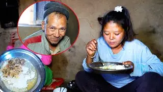 jungle man's daughter cooks beans curry for dinner || @junglefamilycooking
