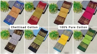 Chettinad 💯 Pure Cotton Saree 🦚 Saree without blouse 680+$ 🦚 WhatsApp - 9385899252 #chettinadcotton