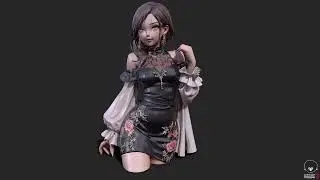 Anime Asian Girl High Detail Low-poly 3D model