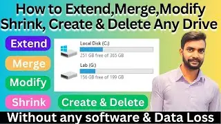 👌🔥 How to Extend, Merge, Modify, Shrink, Delete and Partition any Disk drive in your PC