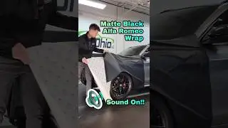 Matte black Alfa Romeo Wrap! #asmr #asmrsounds #wrap #carwrap #vinylwrap