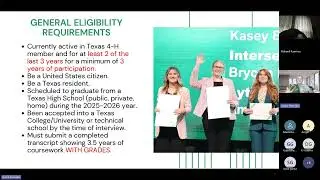 2025-2026 District 12 Texas 4 H Foundation Scholarship Training