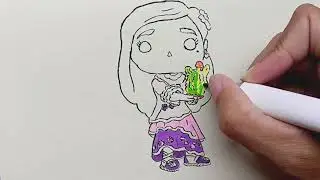 Drawing Funko Pop Isabela with Cactus from Encanto