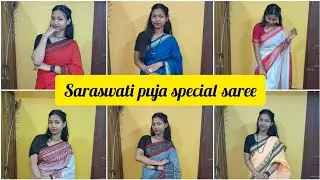 Saraswati puja special saree from meesho #youtubevideos #saraswatipuja #meeshosareehaul #meesho
