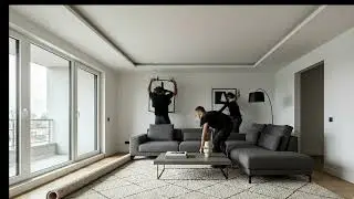 From Raw Concrete to Luxury Living &mdash; Cinematic Living Room Transformation (Photoreal Timelapse) 