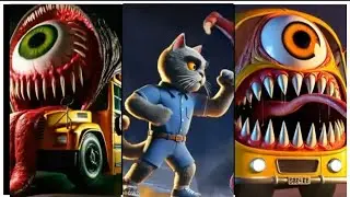 EVIL SCHOOL BUS vs CAT HERO 😱 | Tiles Hop Challenge