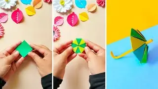 DIY PAPER Umbrella☂️/ Paper Craft /Easy kids craft ideas /paper Umbrella 3D/ DIY Craft for Beginners
