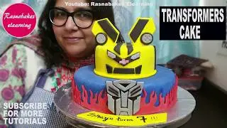 How to make 3d fondant Transformers Optimus prime bumblebee movie birthday cake design ideas