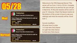 Idle Heroes PS October Season 05/28 | New Mod: 2x Aura Stats